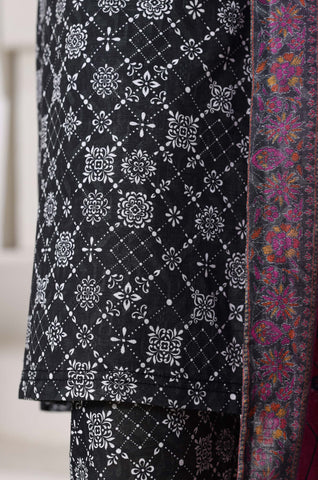 Sadabahar Stitched Printed Khaddar Vol-03 Collection - 2025 (BLACK & WHITE)