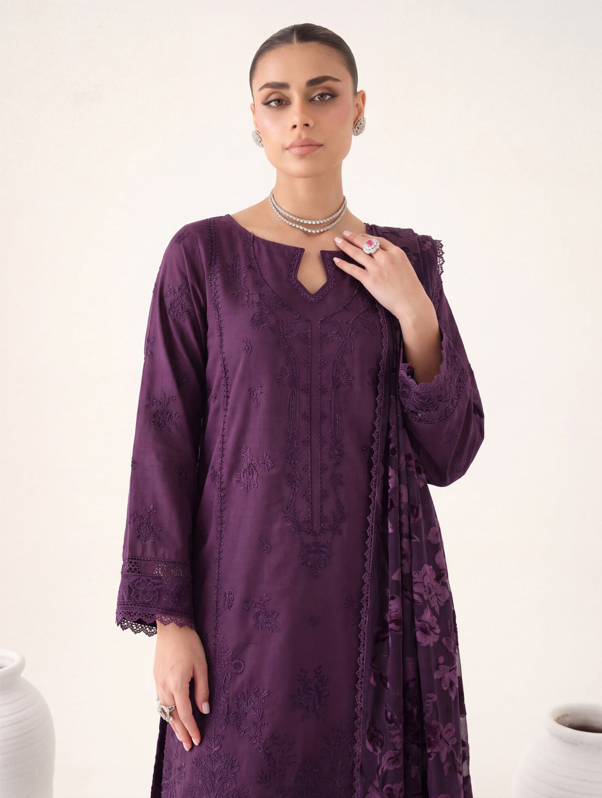 Saffron by Wijdan | Unstitched Embroidered Luxury Palachi Collection'26 (D-2543)