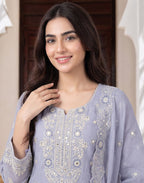 Chand Tara by Wijdan | Unstitched Exclusive Emb Cutdana Jacquard Collection'26 (D-03)