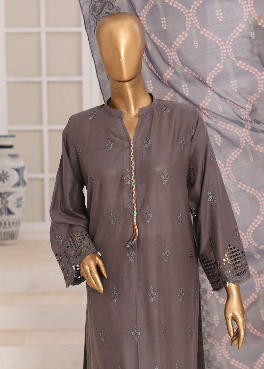 Aifa Dynasty Chikankari Unstitched Luxury Lawn Collection - 2026 (D-03)
