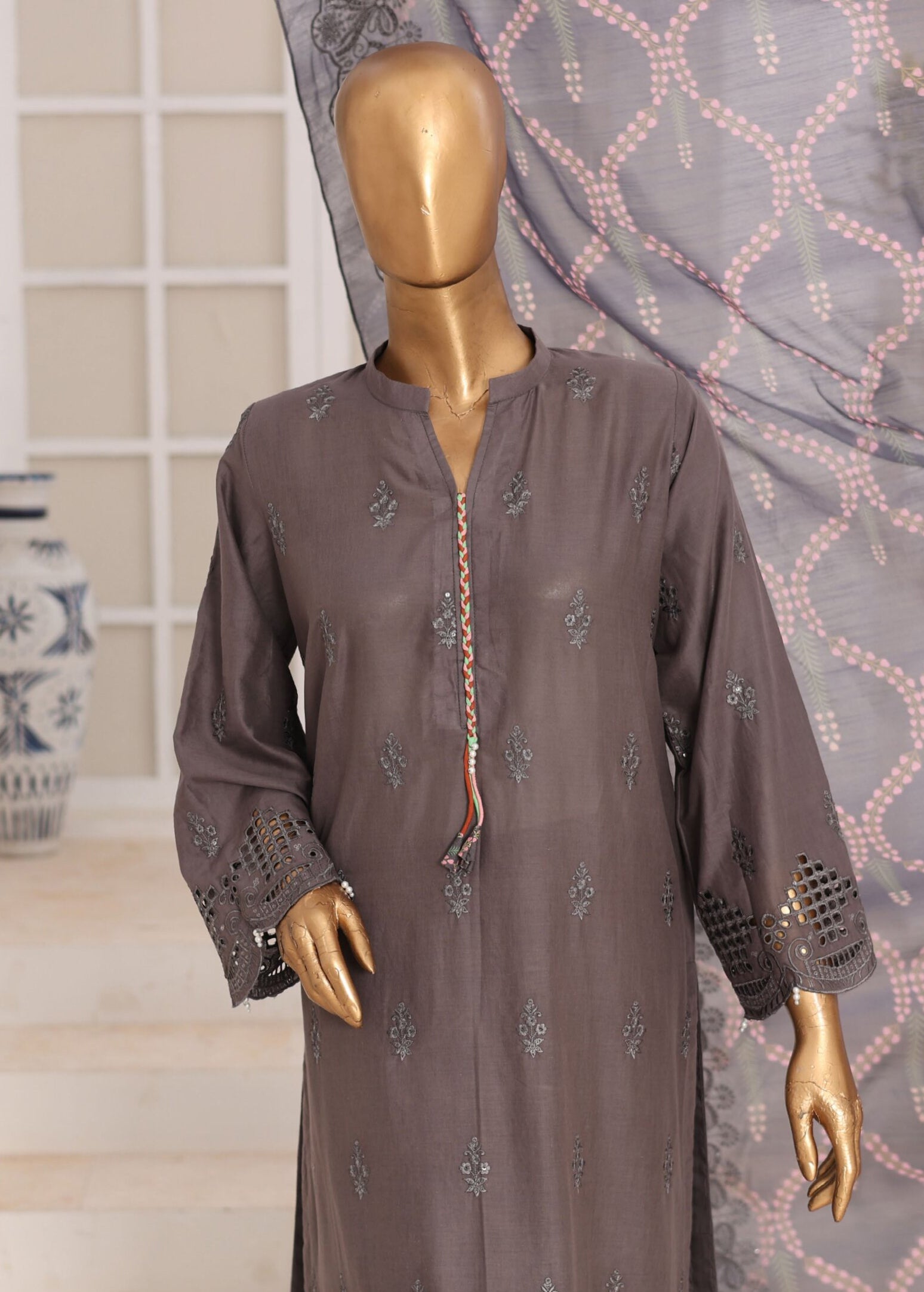 Aifa Dynasty Chikankari Unstitched Luxury Lawn Collection - 2026 (D-03)