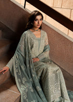 Lazawal by Lamisah | Unstitched Embroidered Formal Chiffon Collection - 2026 (PISTACHIO PEARL)