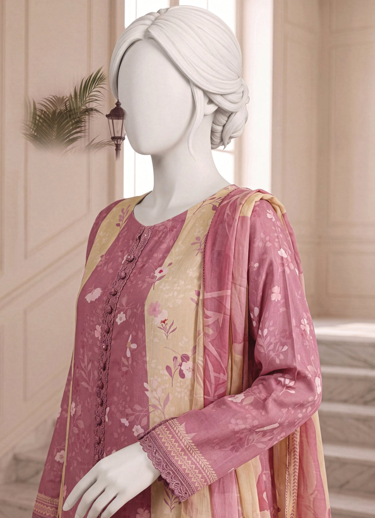 A Flowy Cut by HZ Textile | Stitched Printed & Emb Silk Collection'26 (D-03)