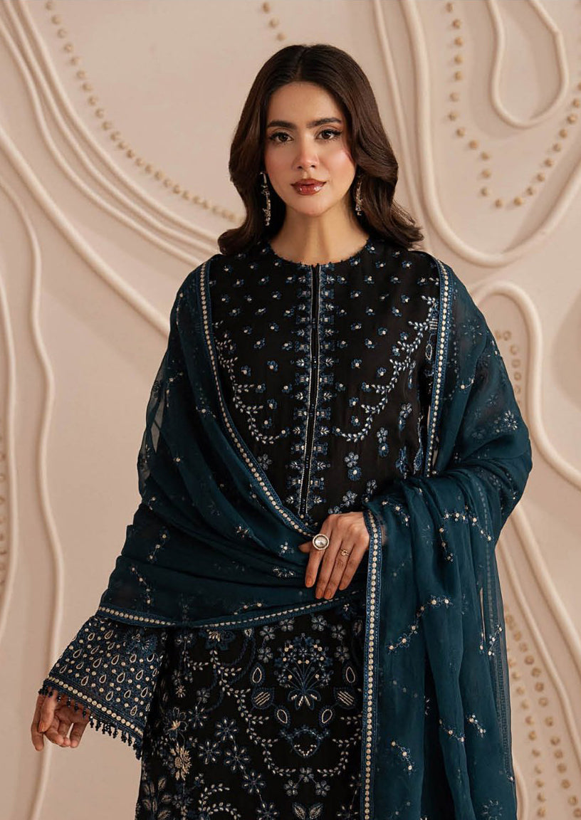Izhar e Mohabbat by Lamisah | Unstitched Formal Chiffon Collection - 2026 (BLACK NOIR)