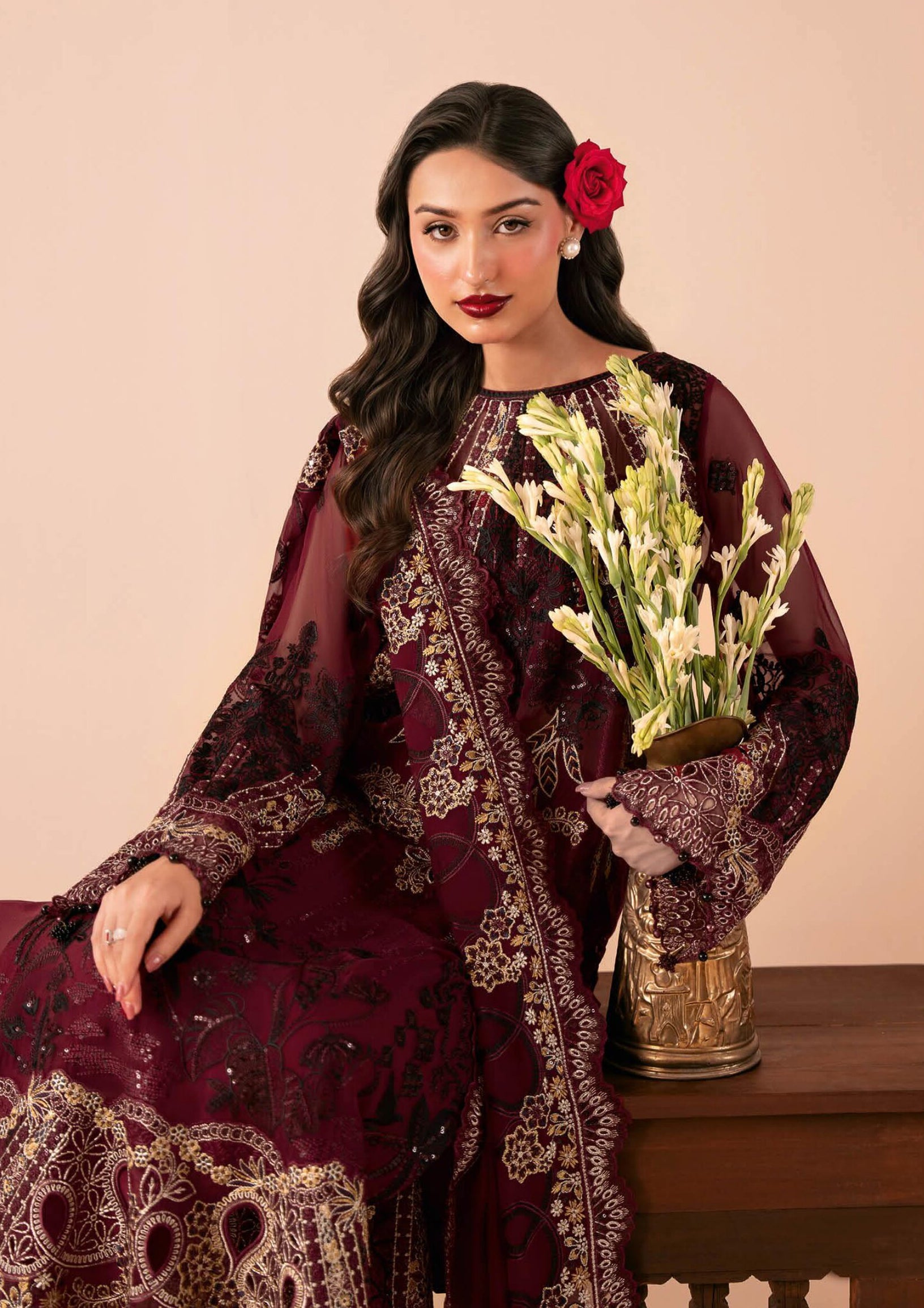Dastak by Ramsha | Unstitched Luxury Formal Chiffon Collection - 2026 (D-03)