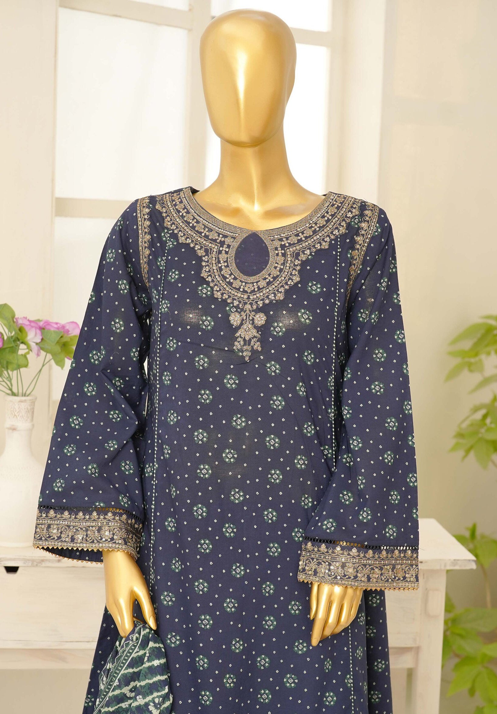 Bin Saeed Stitched Luxury Festive Embroidered Frock 3pc Collection - 2026 (D-03)