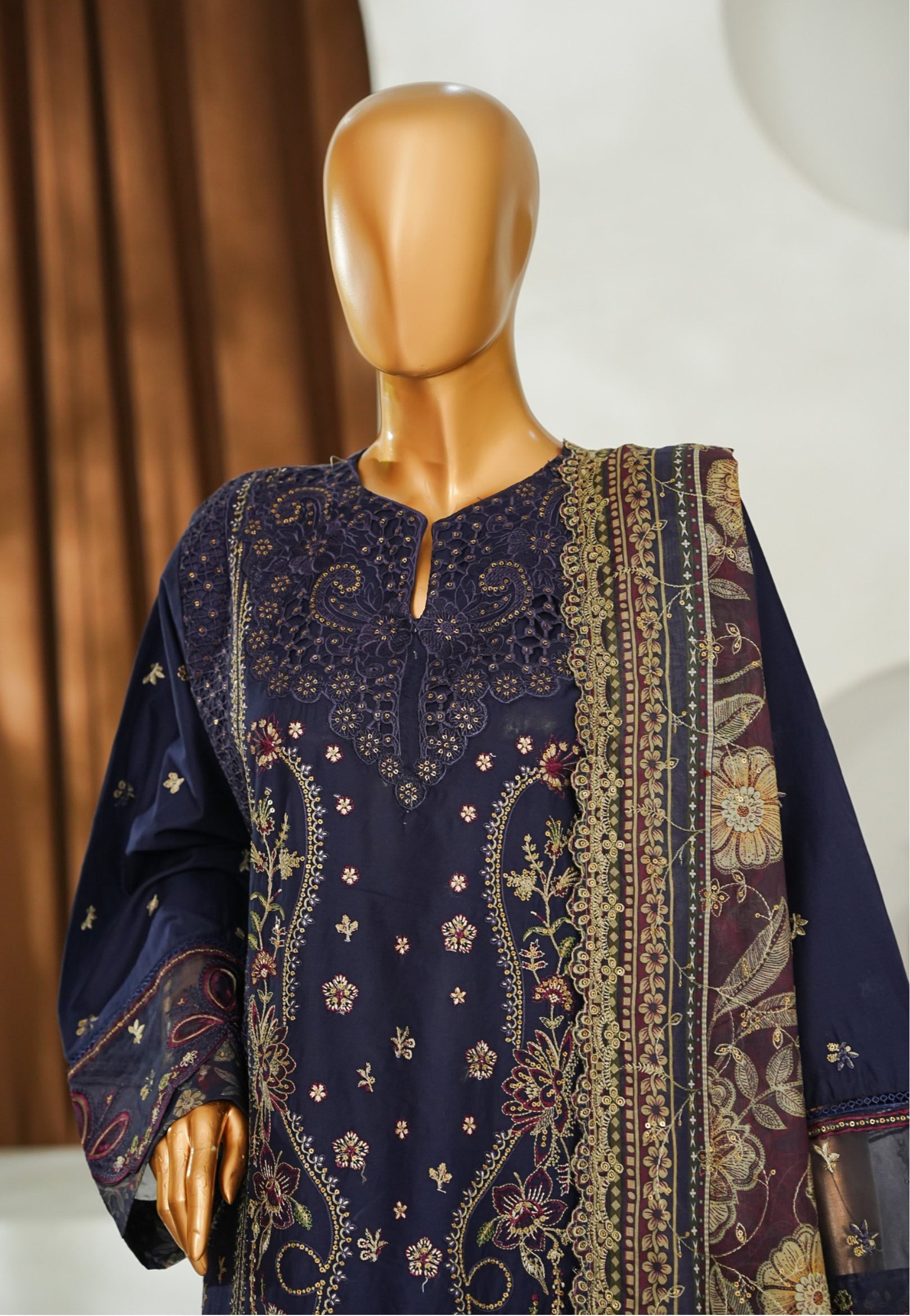 Bin Saeed Stitched Luxury Embroidered 3pc Vol-II Collection - 2026 (D-03)