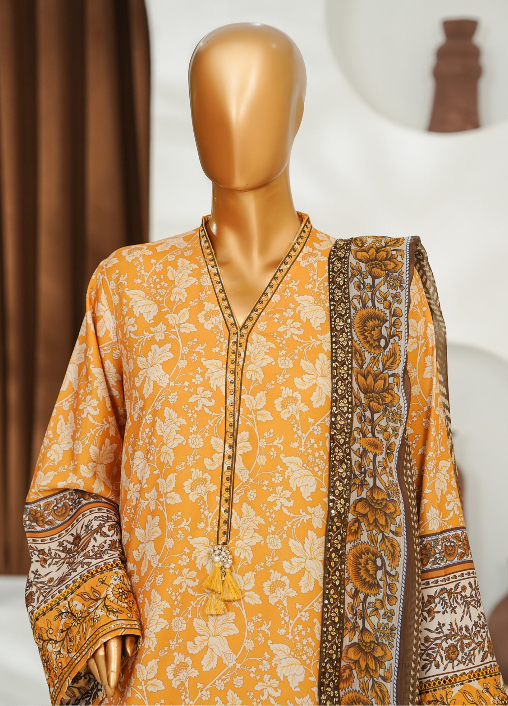Bin Saeed Stitched With Eid festive Farshi Shalwar Collection - 2026 (D-03)