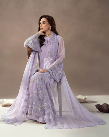 Afsanah by Lamisah | Unstitched Luxury Chiffon Formal Collection - 2025 (LILAC REVERIE)