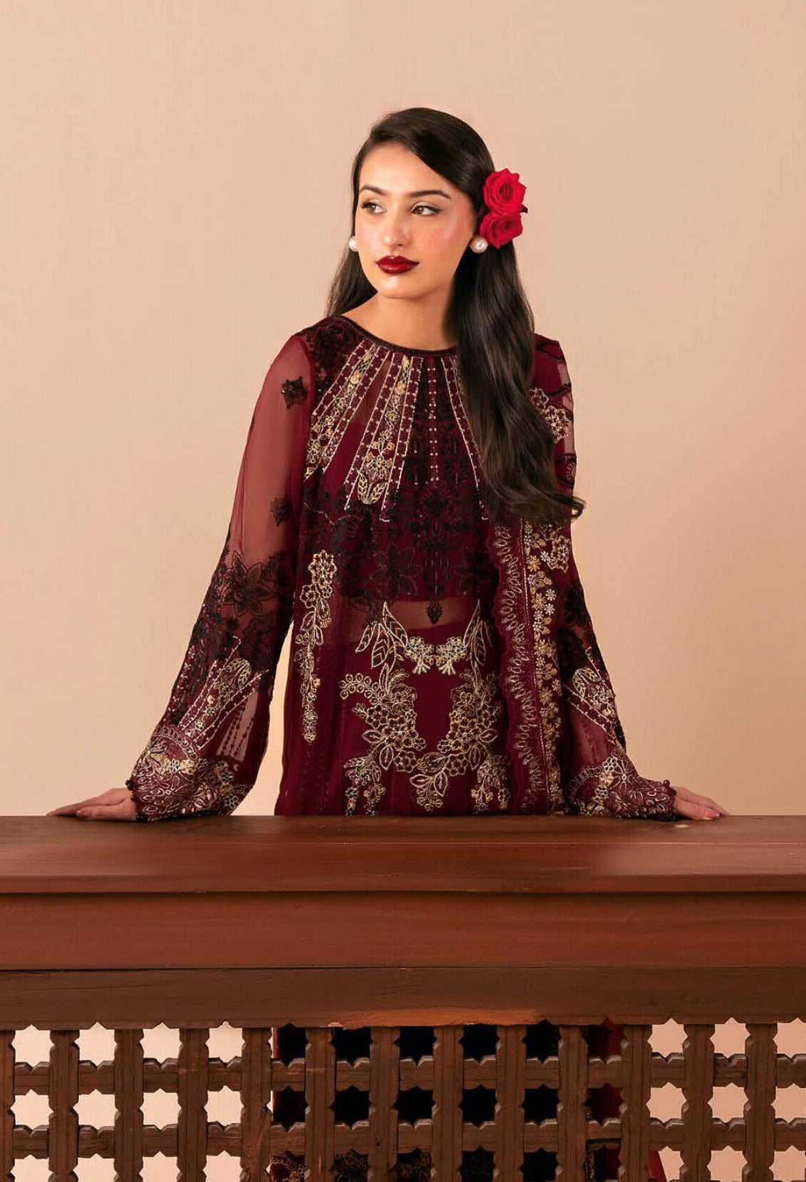 Dastak by Ramsha | Unstitched Luxury Formal Chiffon Collection - 2026 (D-03)