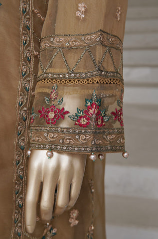Sadabahar Mahpara Stitched Embroidered Organza Collection - 2025 Vol-17 BROWN