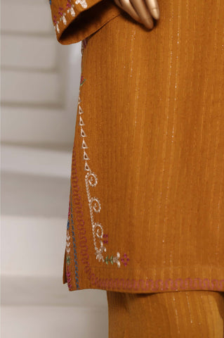 Sadabahar Stitched Luxury Dhanak with Palachi Shawl Collection - 2025 (MUSTARD)