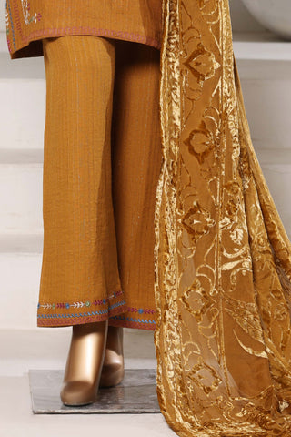 Sadabahar Stitched Luxury Dhanak with Palachi Shawl Collection - 2025 (MUSTARD)