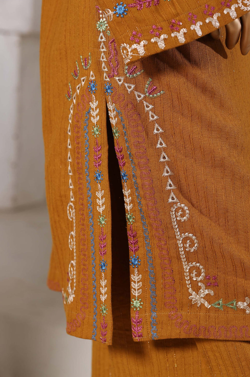 Sadabahar Stitched Luxury Dhanak with Palachi Shawl Collection - 2025 (MUSTARD)