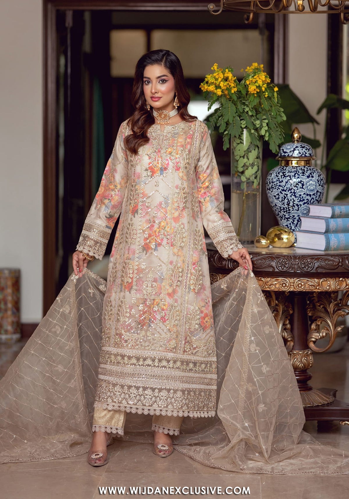 Zoraline by Bint e Noor | Stitched Fancy Embroidered Organza Collection - 2025 (OFF-WHITE)