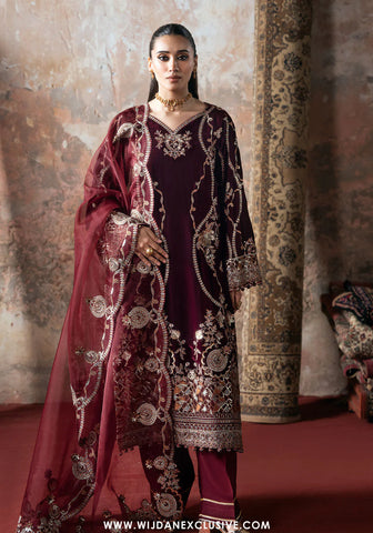 Ramsha Unstitched Luxury Velvet Embroidered Collection Vol - 07 (D-01)