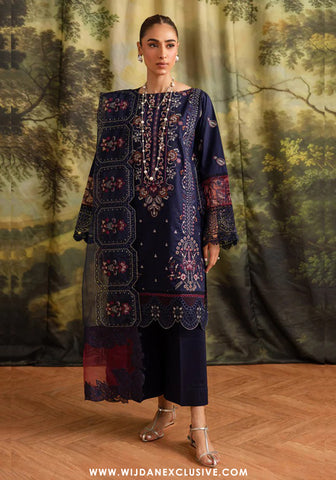Marjjan Guzel Unstitched Embroidered Lawn Collection - 2025 SMC-205 (Blue)