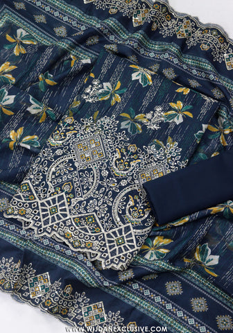 Bin Saeed Unstitched Embroidered Lawn Vol-I Collection - 2026 (BLUE)