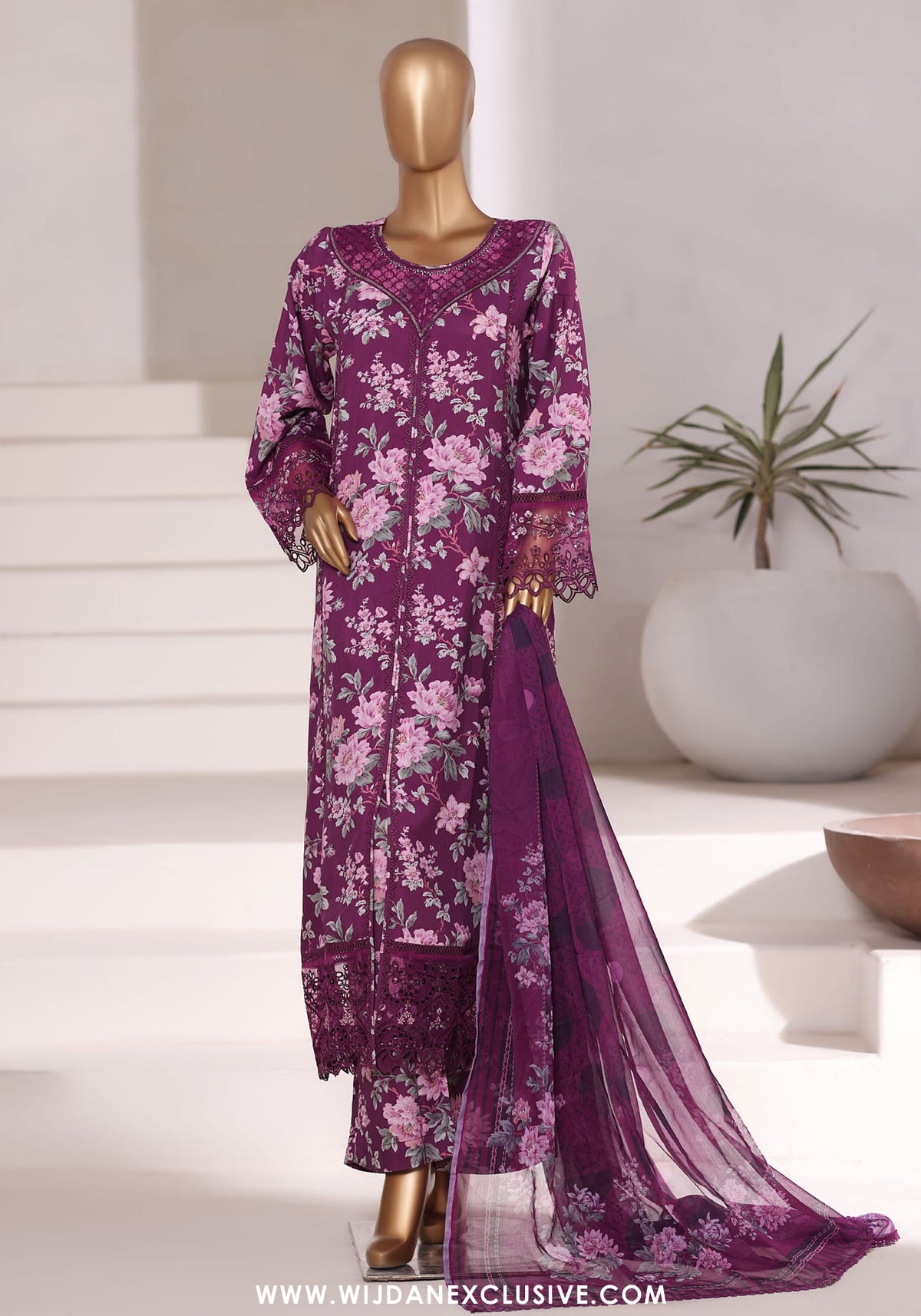 Sadabahar Stitched Festive Embroidered Viscose Collection - 2025 (PURPLE)