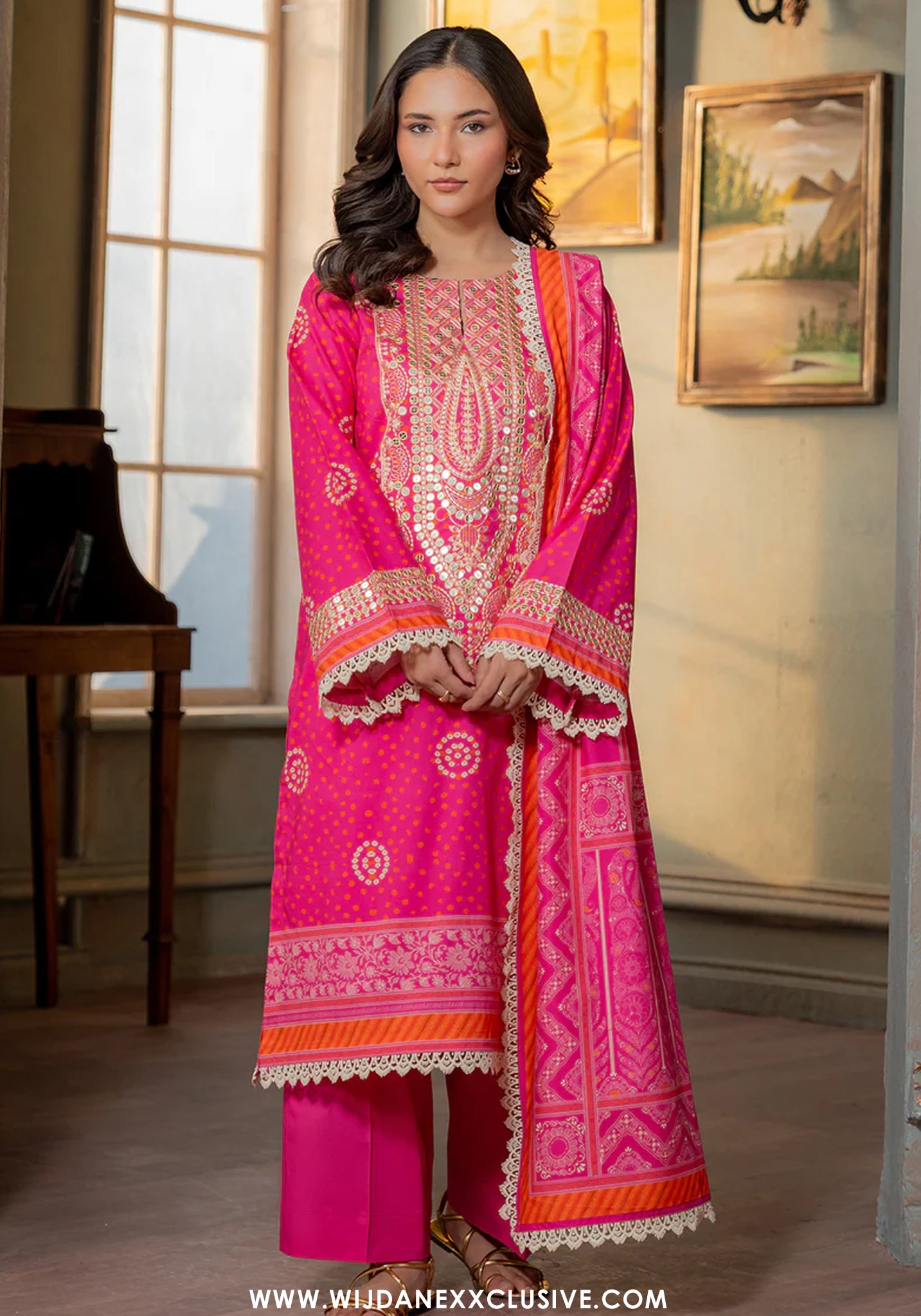 Zellburry Unstitched 3pc Printed & Embroidered Lawn Collection - 2026 (WUS- 0502)