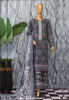 Elegant Unstitched Embroidered Lawn by HZ Textile HZ-EC-1047