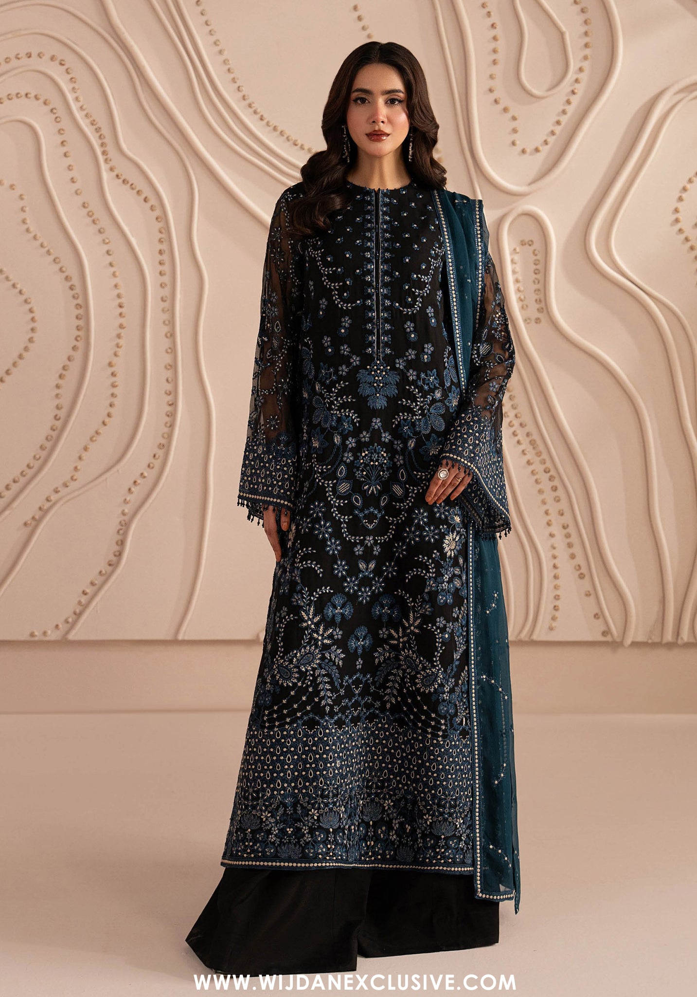 Izhar e Mohabbat by Lamisah | Unstitched Formal Chiffon Collection - 2026 (BLACK NOIR)