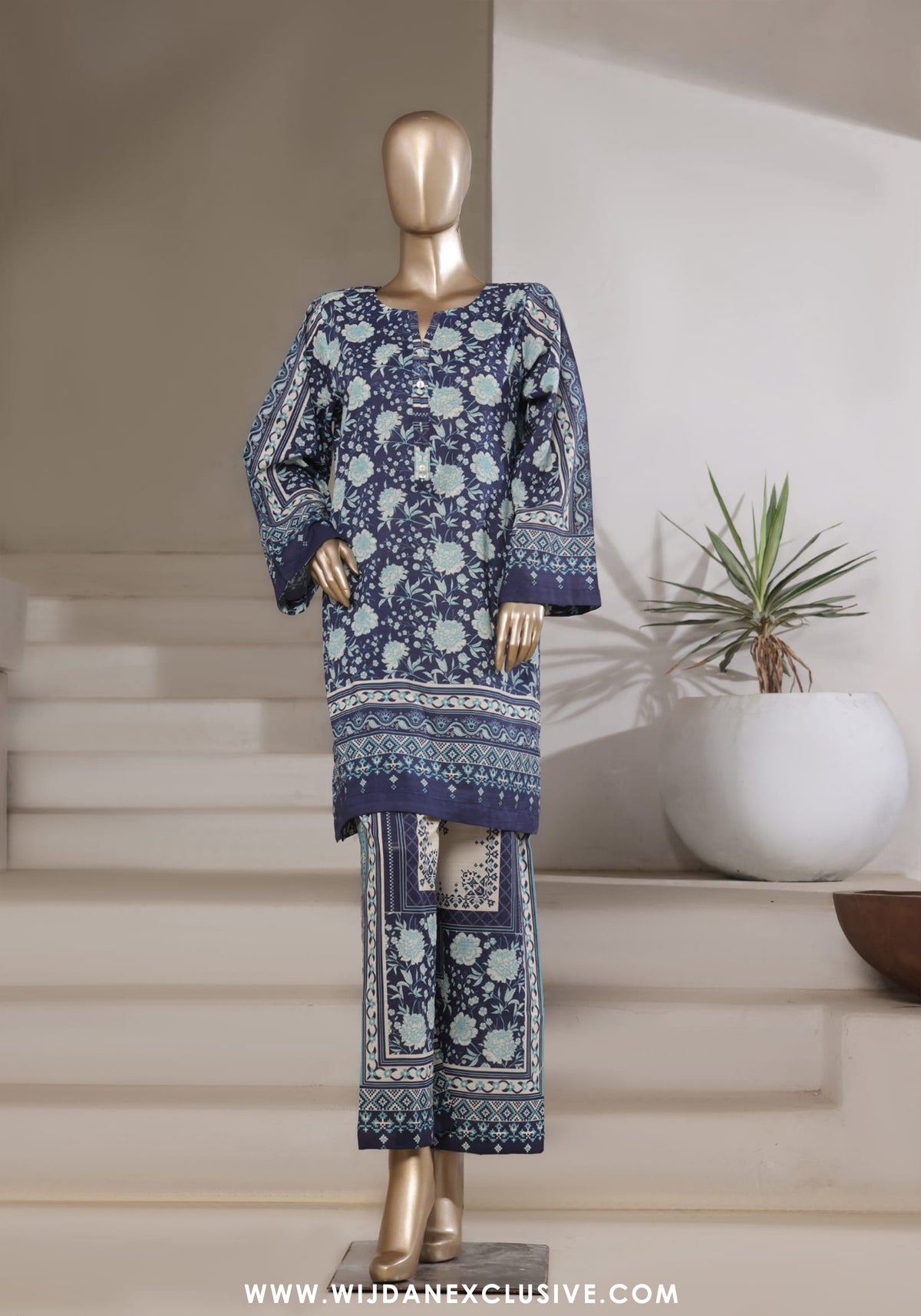 Sadabahar Stitched 2PC Printed Bana Dora Collection - 2025 Blue