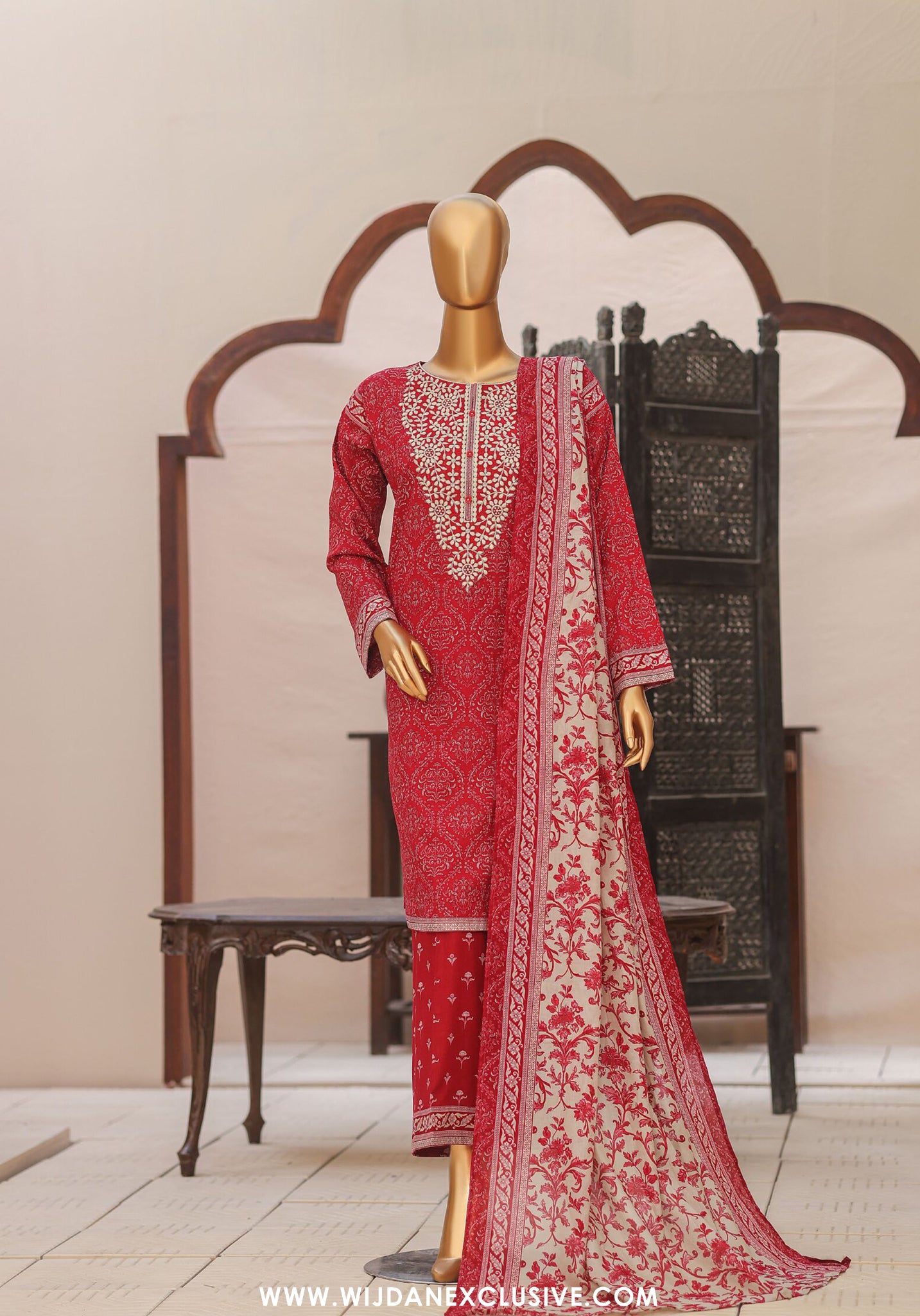 HZ Premium Daily Wear Unstitched Embroidered 3pc Lawn Collection - 2026 (D-03)