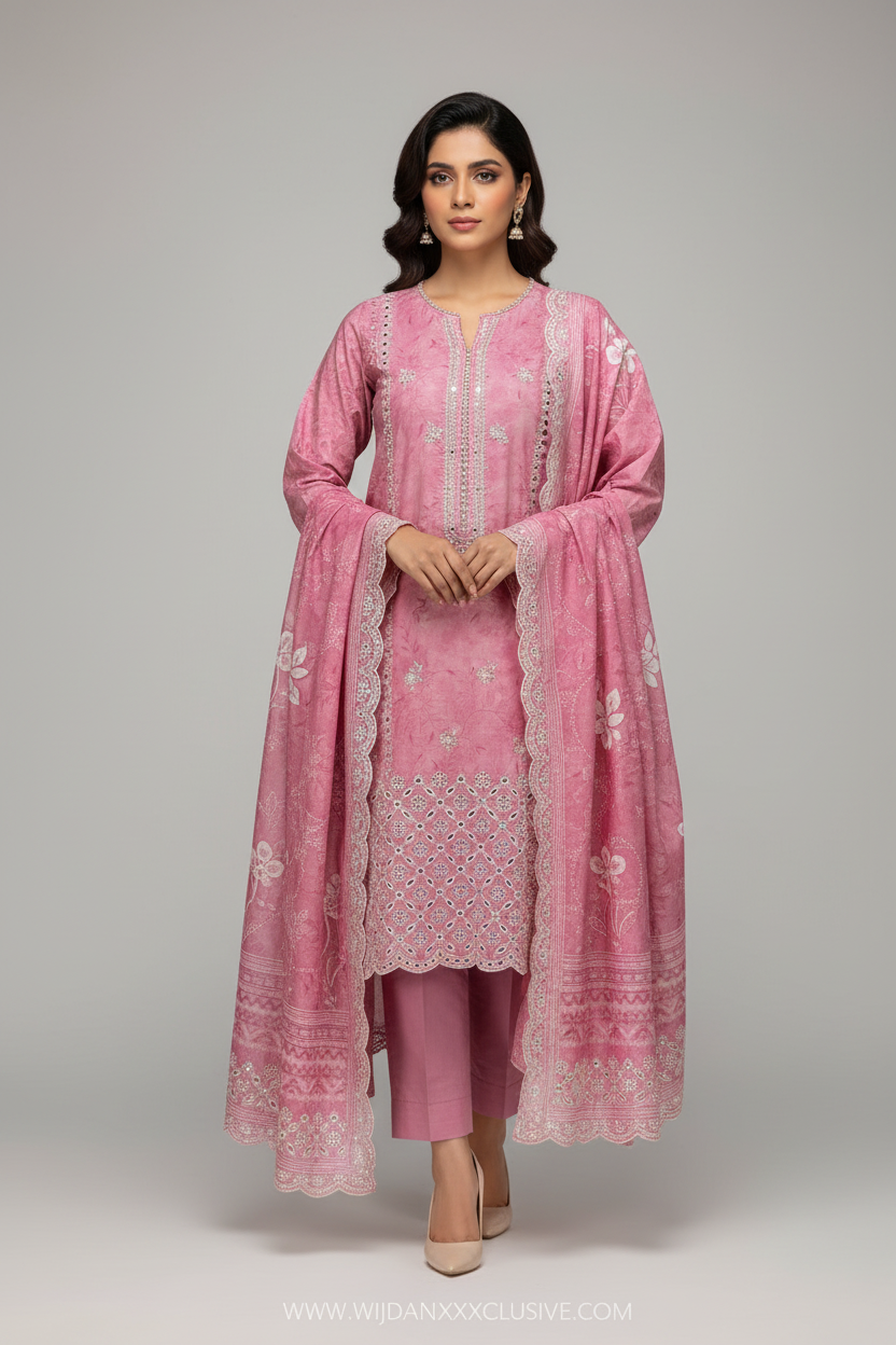 Bin saeed Unstitched Embroidered Vol-02 Collection - 2026 (D-04)