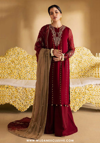 Nureh Mukeshkari Unstitched Embroidered Mukesh Chiffon Collection - 2025 MK-16