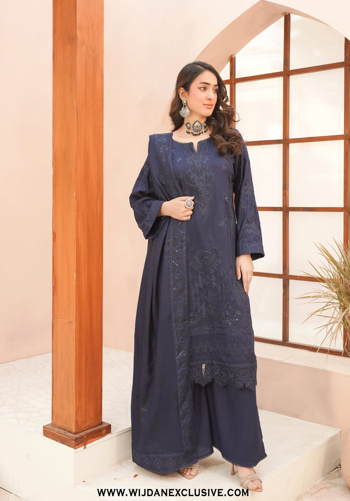 Marjjan Unstitched Embroidered Winter Vol-02 Collection - 2025 (MRW-531-BLUE)