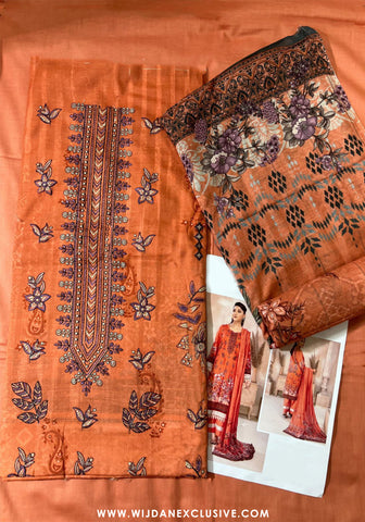 Suzaina Unstitched Printed Embroidered Lawn Collection - 2025 by Wijdan ART-09