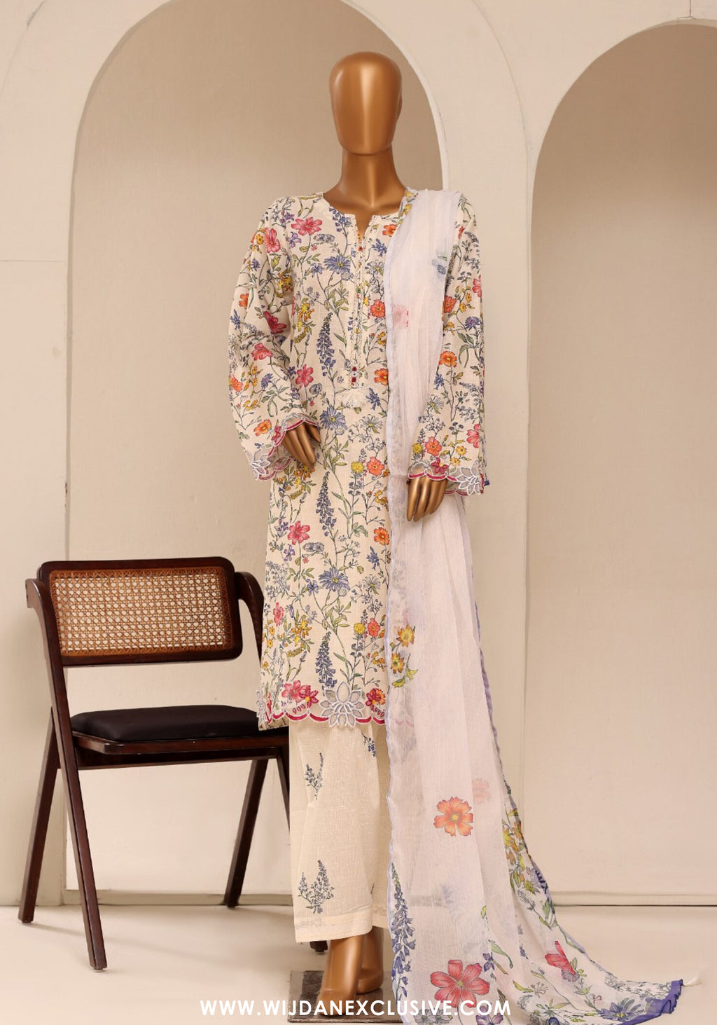 Sadabahar Cutwork Stitched 3pc Lawn Collection - 2026 (D-03)
