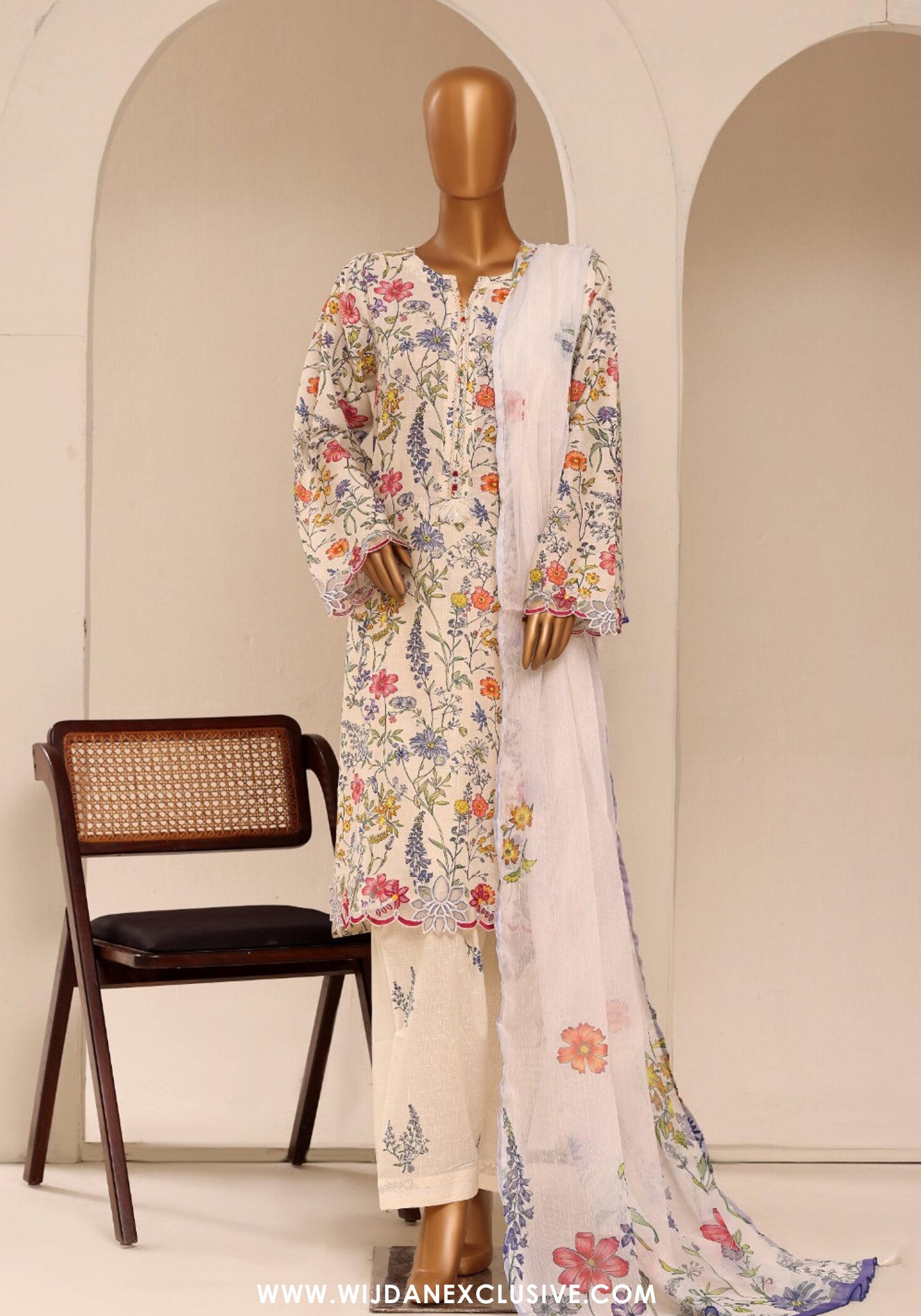 Sadabahar Cutwork Stitched 3pc Lawn Collection - 2026 (D-03)
