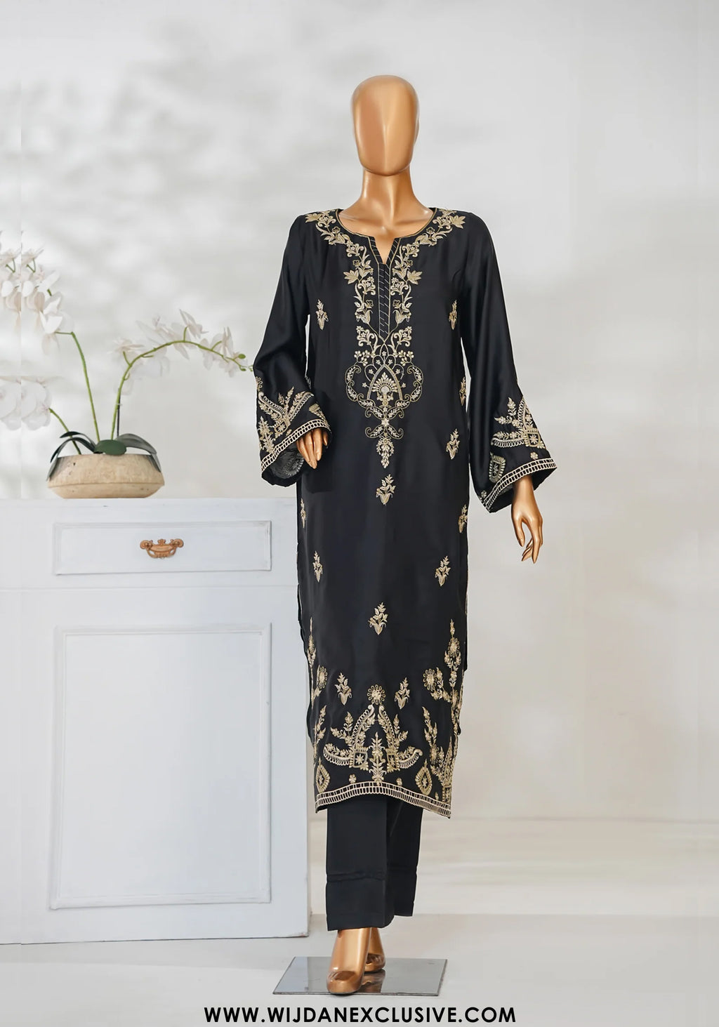 Mohar by Amna Khadija | Stitched Shamooz Silk 2PC Collection - 2026 (BLACK)