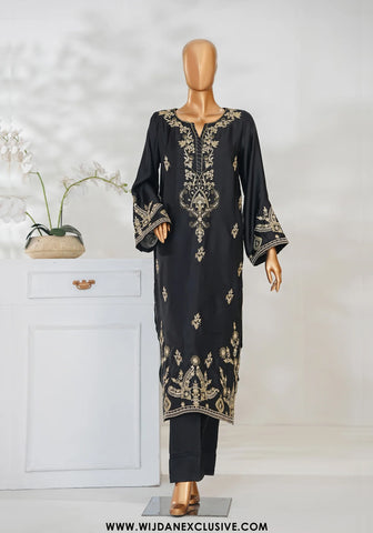Mohar by Amna Khadija | Stitched Shamooz Silk 2PC Collection - 2026 (BLACK)