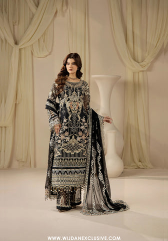 Areesha Unstitched Festive Formal Vol-23 Collection - 2026 (Ebony Silver Classic)