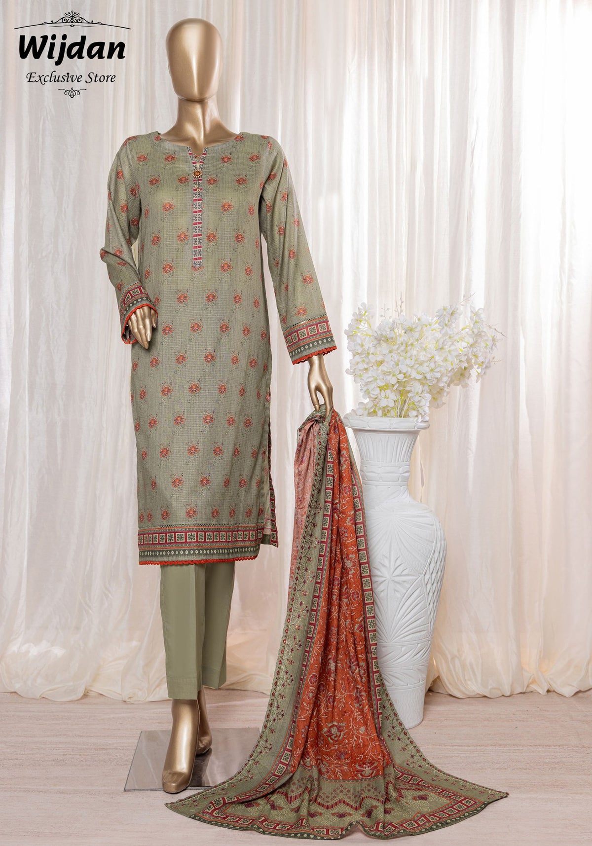 Rimjhim Printed Embroidered Lawn Collection'24 by HZ Textiles D-03