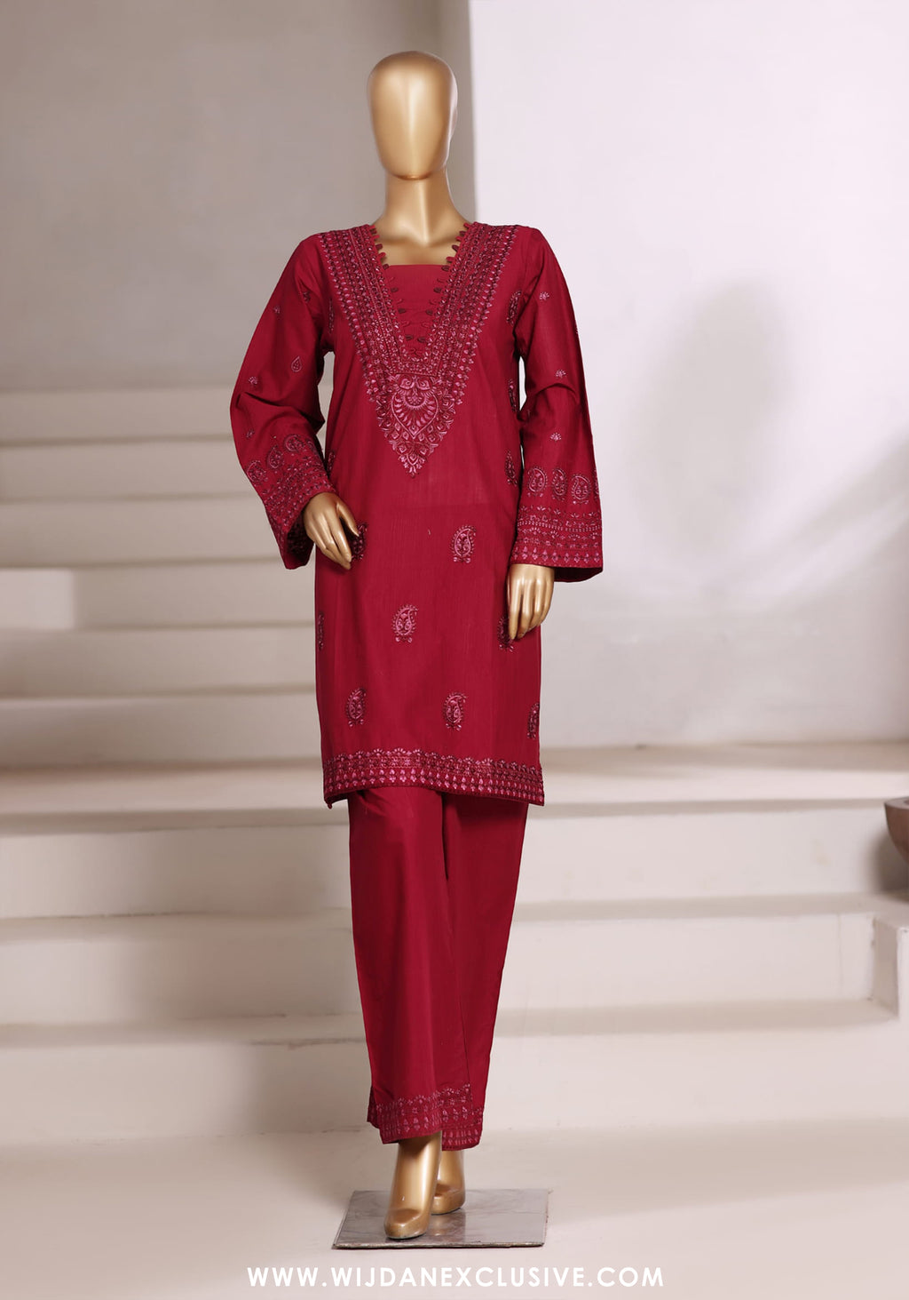 Sadabahar Vybe Stitched 2PC Embroidered Sets Vol-II Collection - 2025 (RED)
