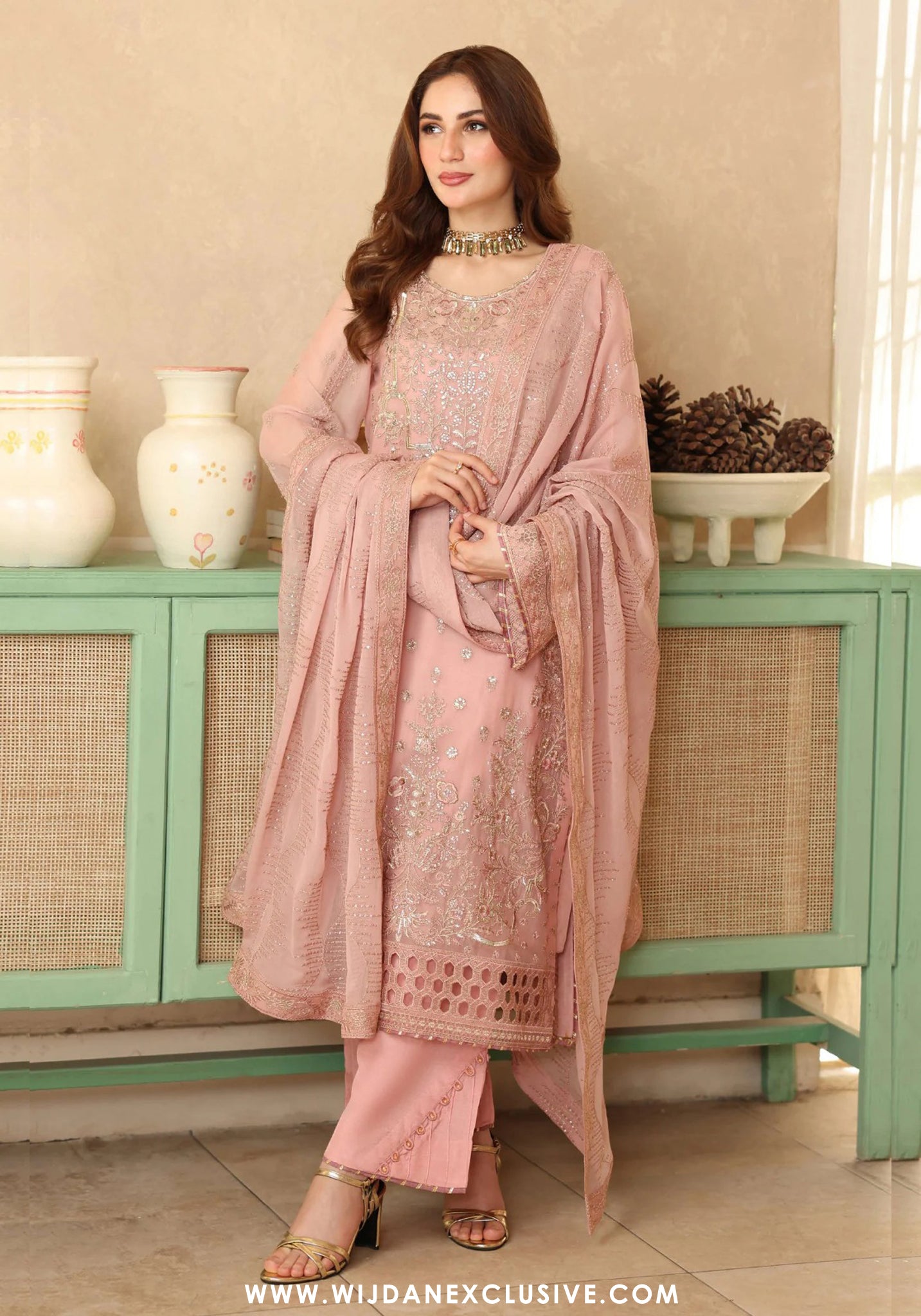 Ramsha Sonehri Unstitched Embroidered Chiffon Collection - 2025 Vol-02 BB-201