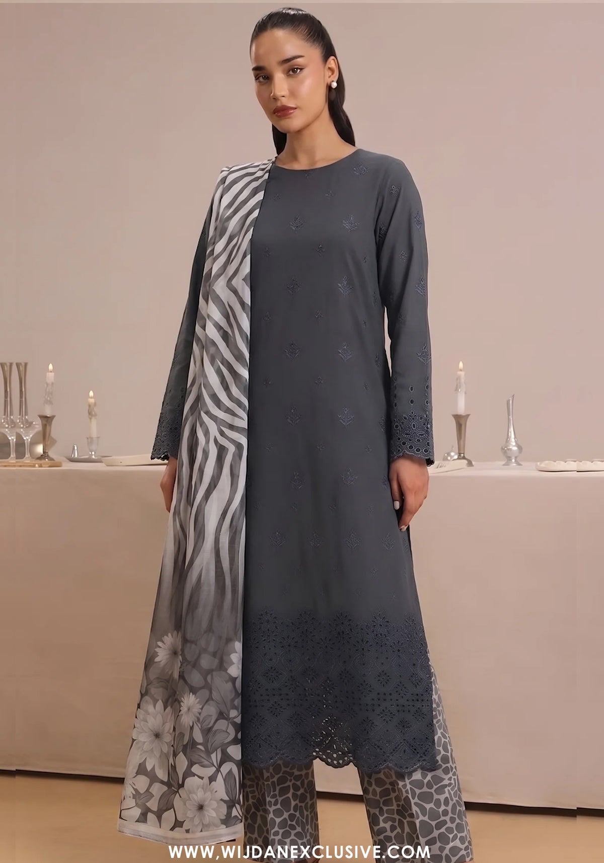 Jeem by  Amna  Khadija | Stitched Chikankari Lawn Collection - 2026 (D-03)