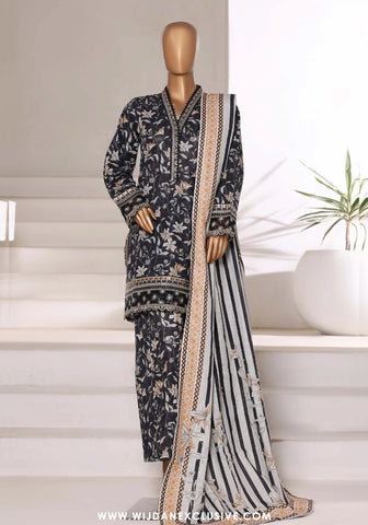 Sadabahar Malika Stitched Embroidered Khaddar Collection - 2025 (BLACK)