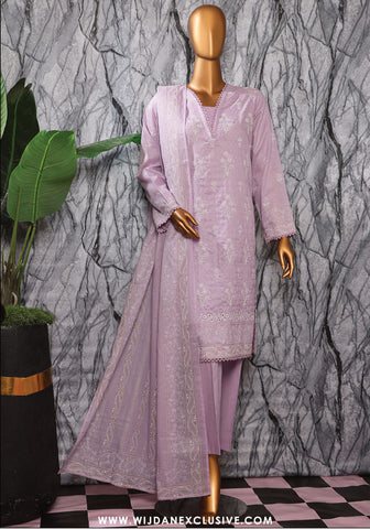 HZ Exclusive Unstitched Mid Summer Embroidered Slub Lawn - 2025 EMC-29