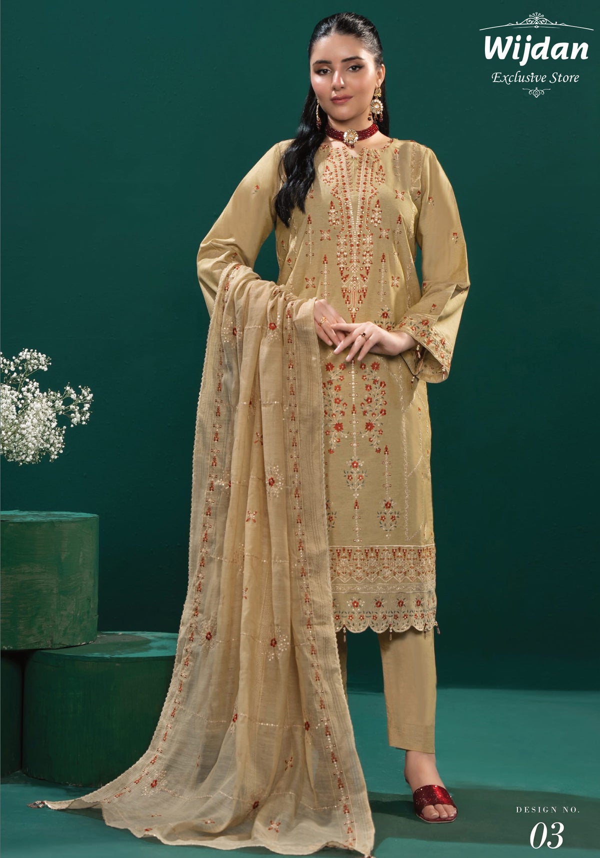 Majestic Luxury Texture Cotton Collection by Rujhan D-03