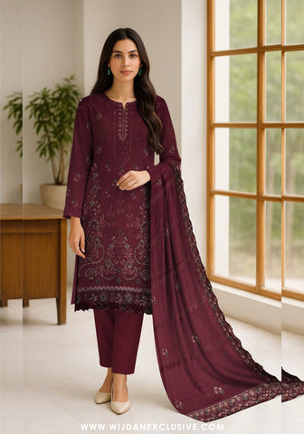 Himsa Unstitched Dhanak 3PC Embroidered Collection - 2025 D-03