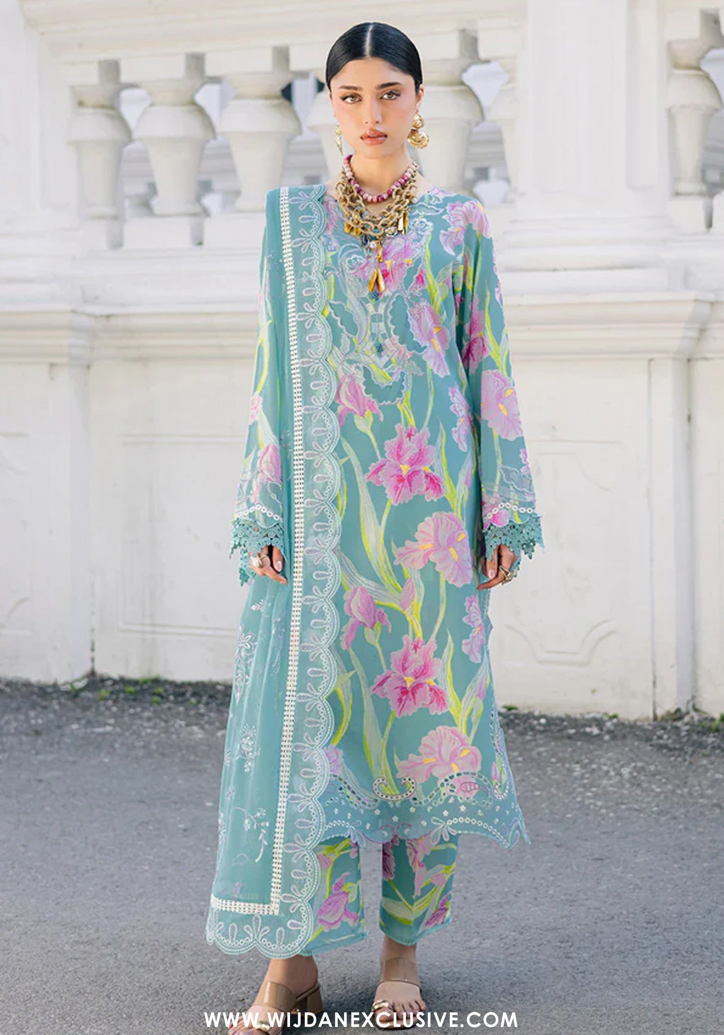 Nureh Maya Unstitched Embroidered Printed Lawn Collection - 2026 (NS-167)