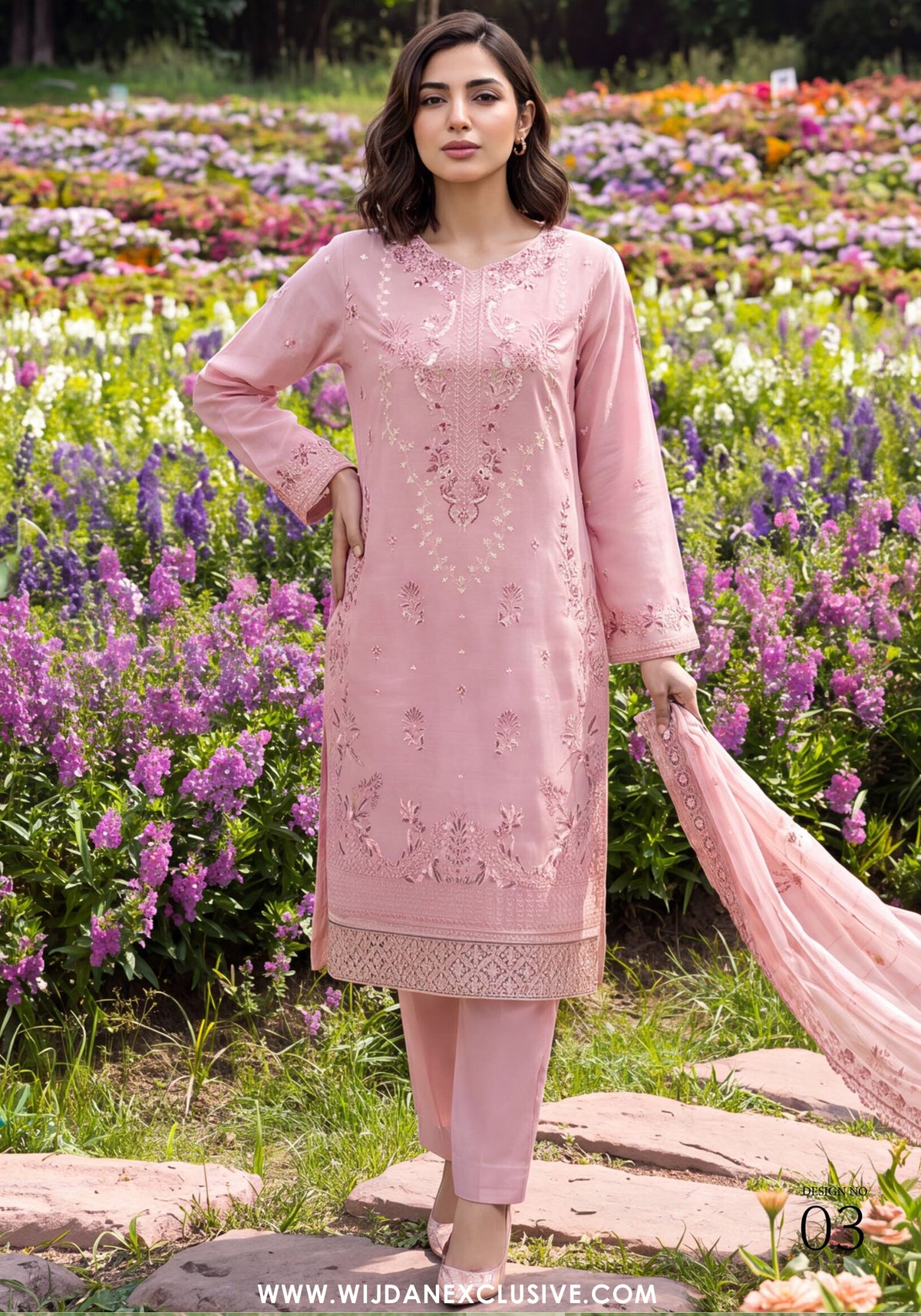 Dhamak by Wijdan | Unstitched Exclusive Embroidered Jacquard Collection'26 (D-03)