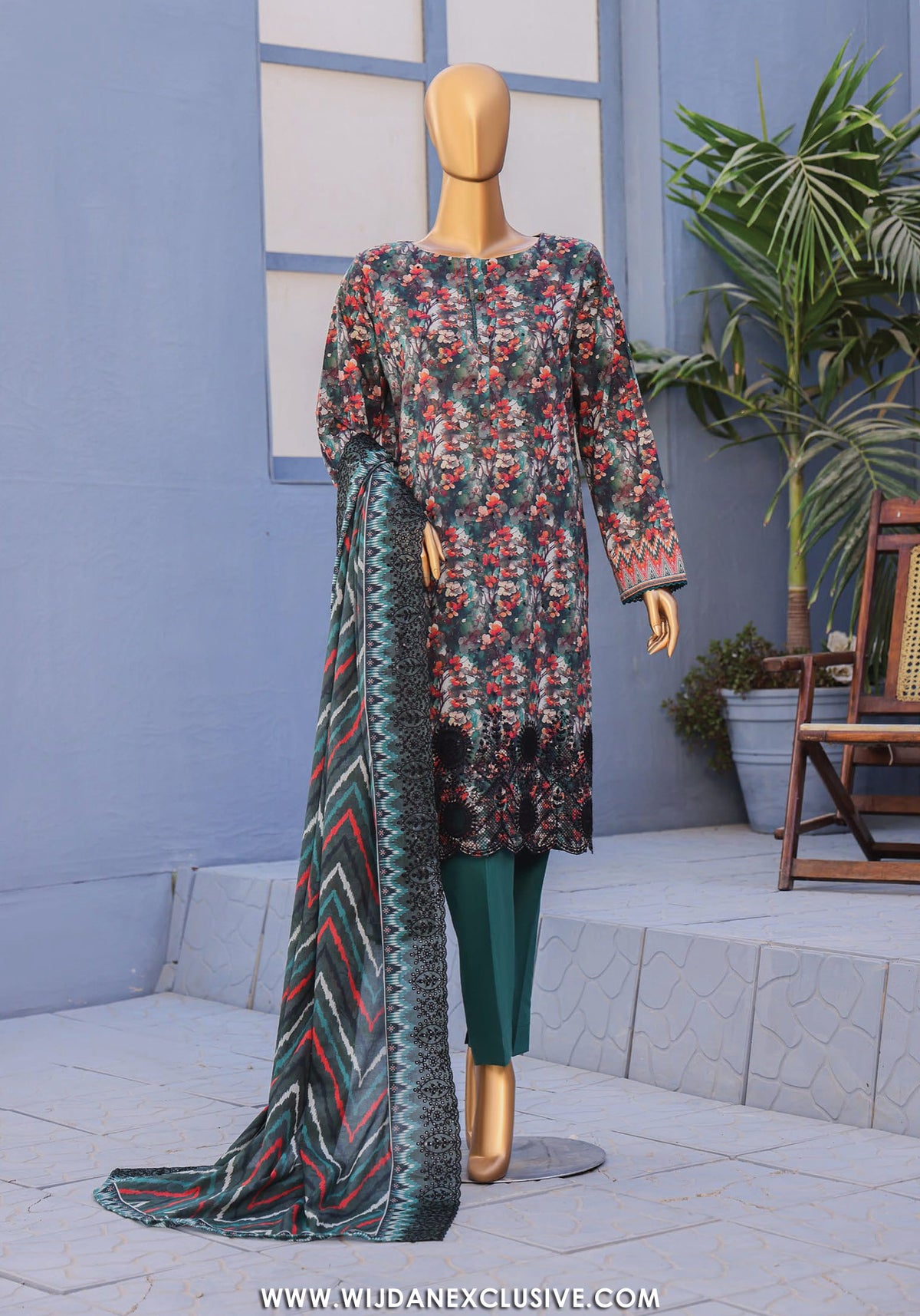 HZ Premium Unstitched Embroidered Lawn Collection - 2026 PEC-609