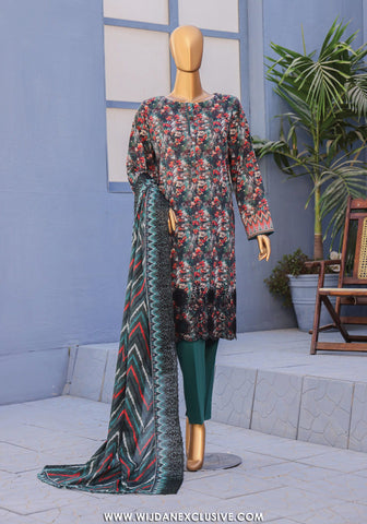 HZ Premium Unstitched Embroidered Lawn Collection - 2026 PEC-609