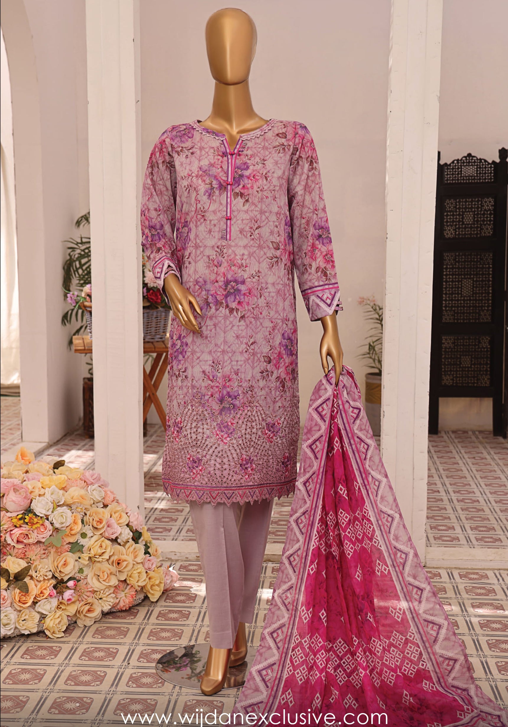 HZ Asasa Embroidered Printed Lawn Collection Vol-02 D-03